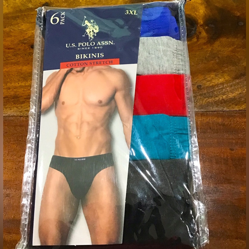 U.S. Polo Assn. Men's Cotton Stretch Bikinis - 6 Pack